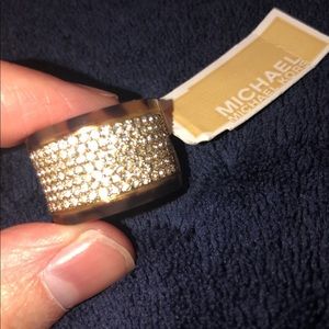 Michael Kors Leopard and Faux Diamond Ring